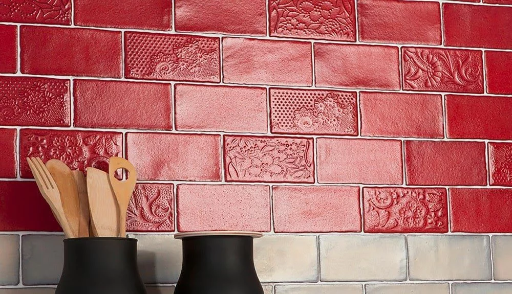 Red Backsplash tile