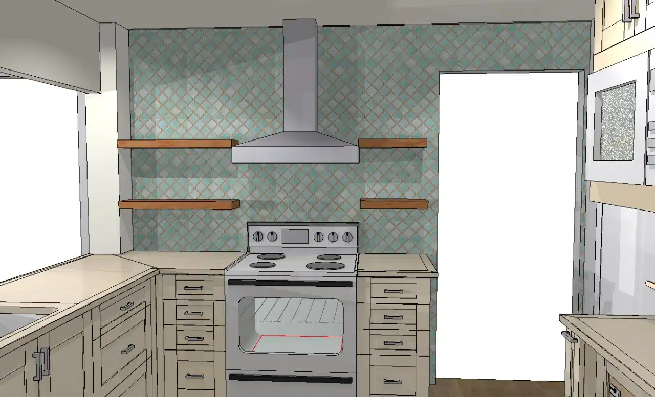 Kitchen design 3D Render