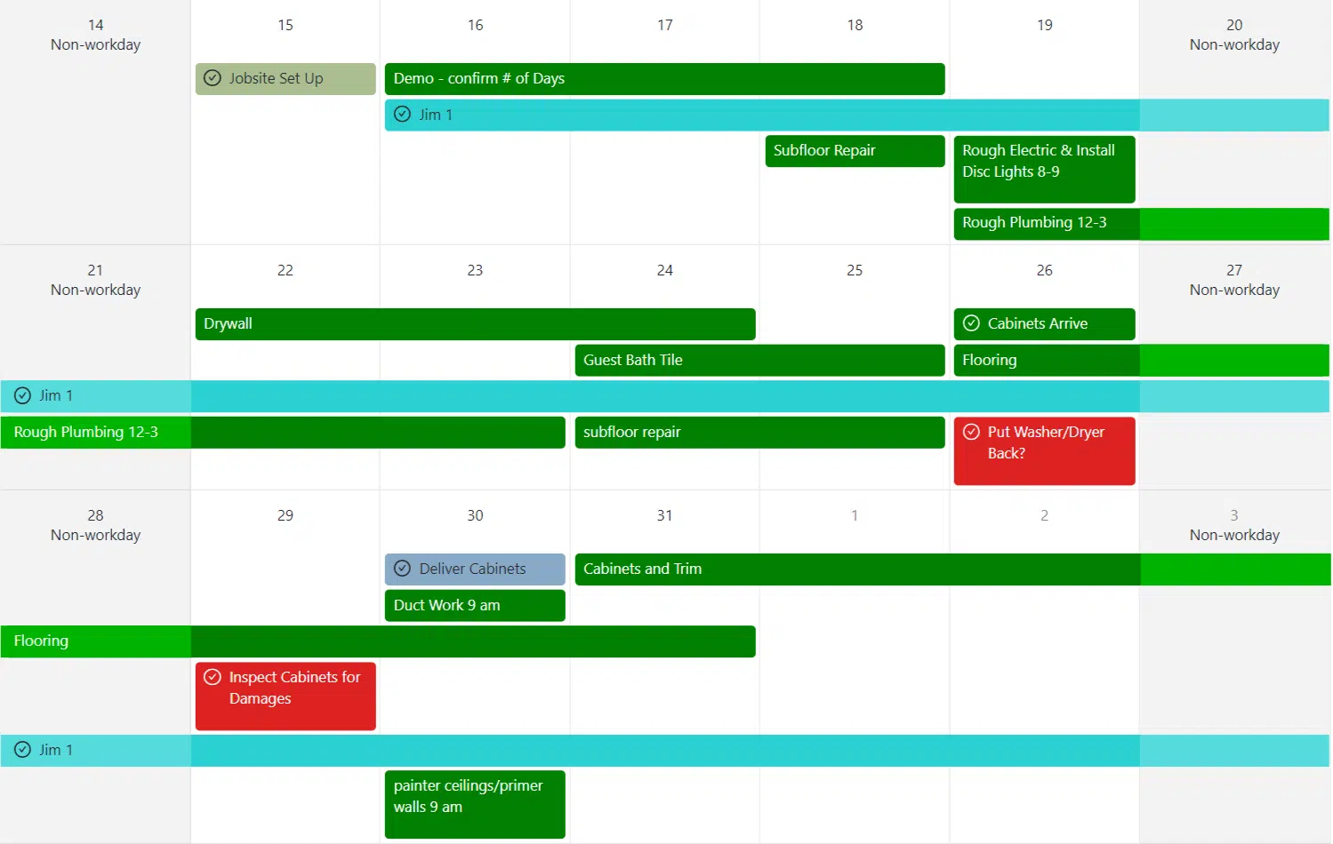 Project Schedule Example