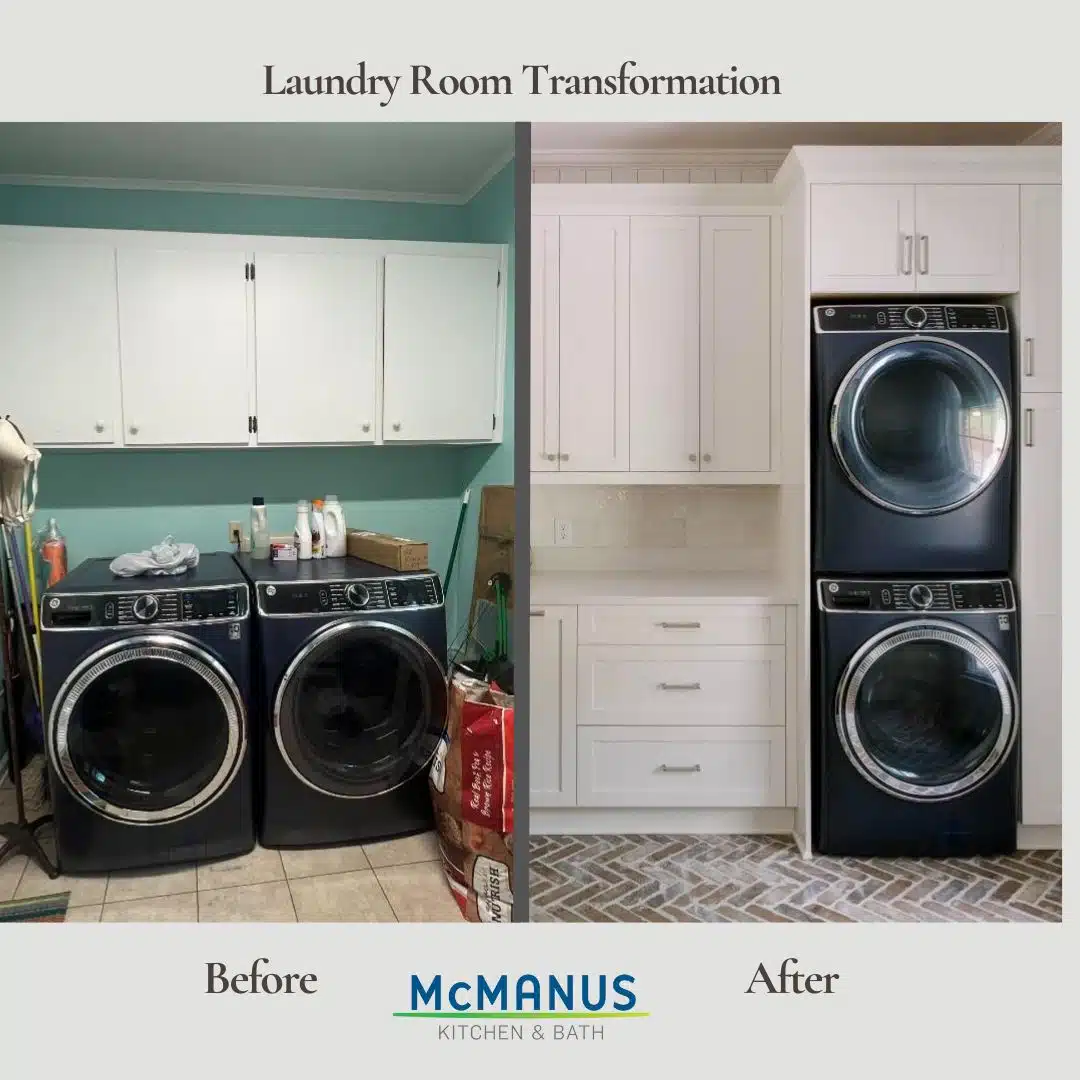 Laundry room remodel before after