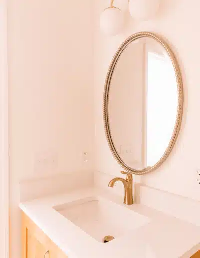 guest bathroom mirror and light