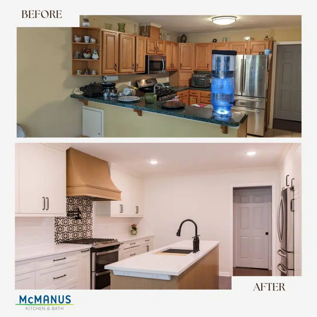 Before after 2 - family kitchen