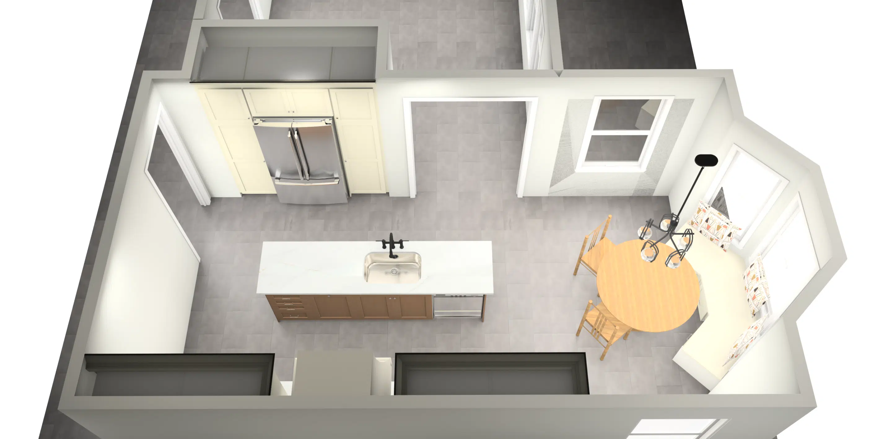 after rendering of kitchen