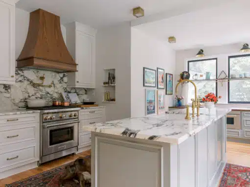Marble, Brass and Walnut… Oh my! Myers Park Kitchen Remodel – $185,238
